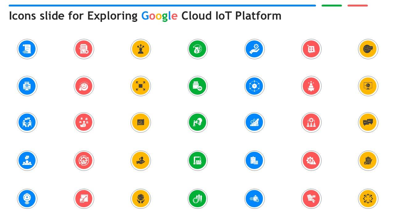 Icons Slide For Exploring Google Cloud IoT Platform