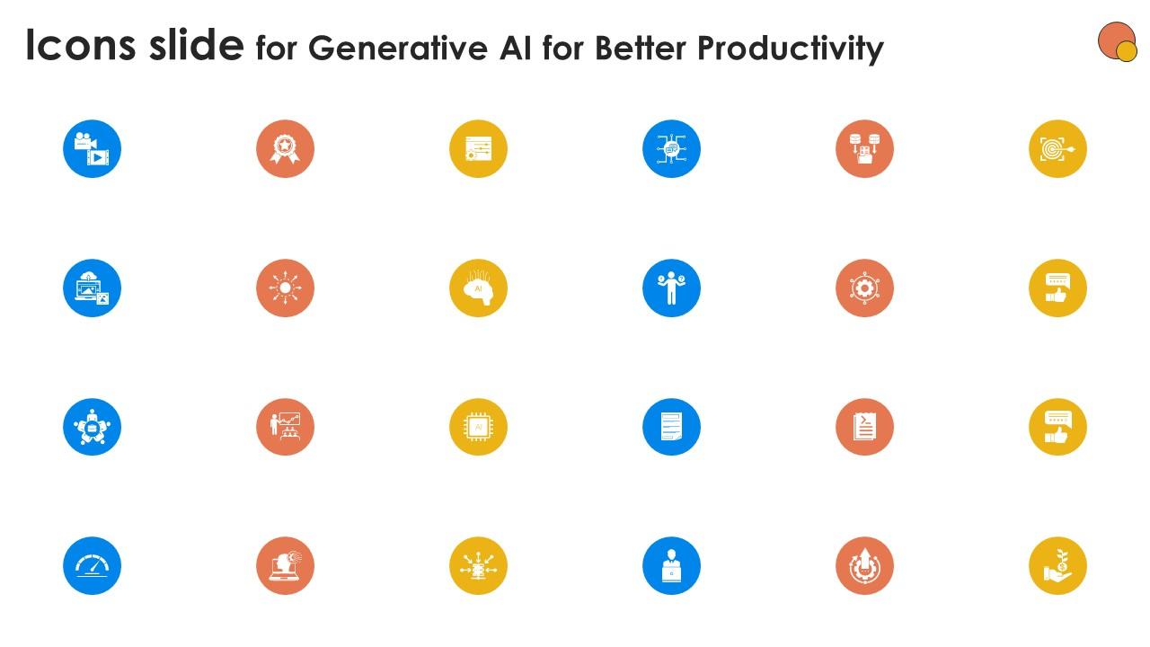 Icons Slide For Generative AI For Better Productivity AI SS V