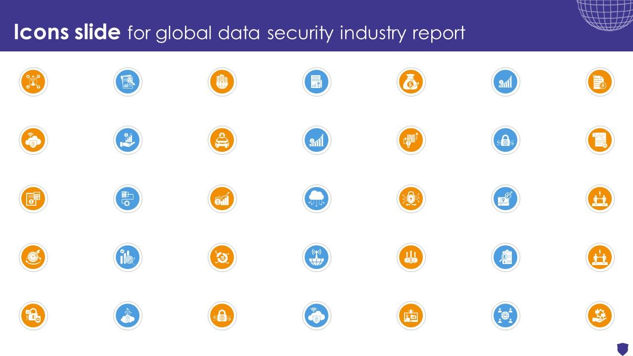 Icons Slide For Global Data Security Industry Report IR SS V