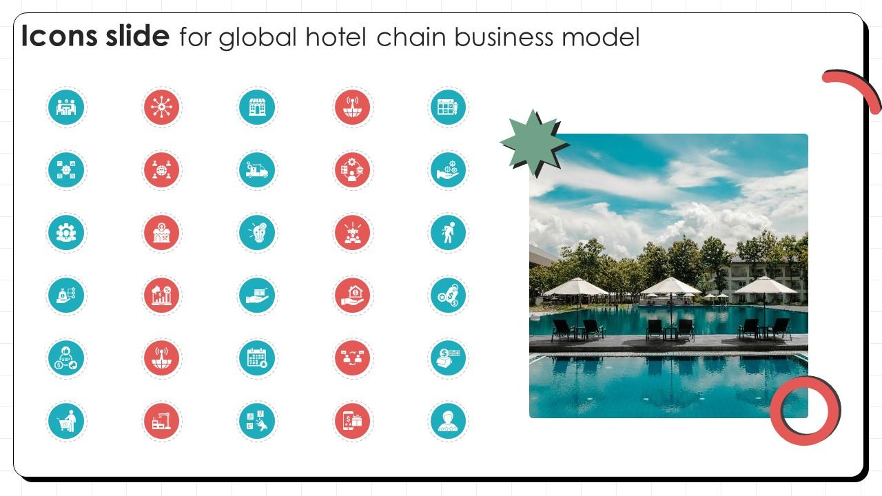 Icons Slide For Global Hotel Chain Business Model BMC SS V