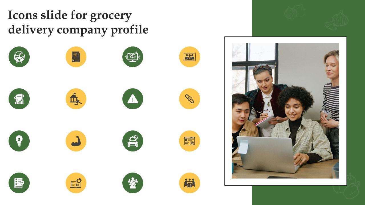 Icons Slide For Grocery Delivery Company Profile CP SS V