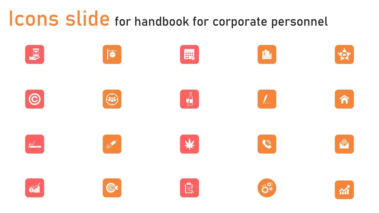 Icons Slide For Handbook For Corporate Personnel Professional Pdf