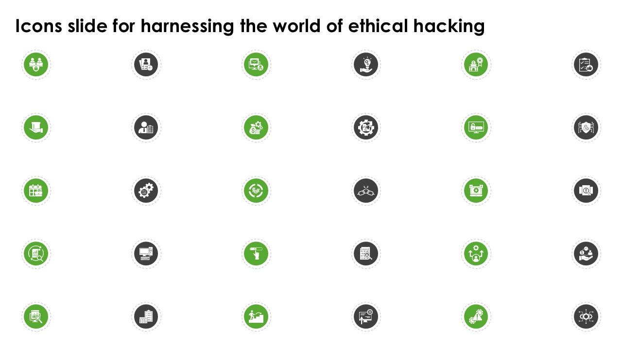 Icons Slide For Harnessing The World Of Ethical Hacking Ppt Slide