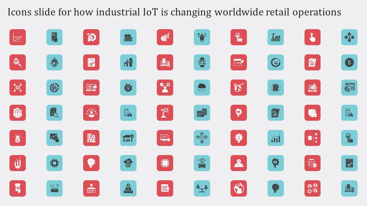 Icons Slide For How Industrial IoT Is Changing Worldwide Retail Operations Ideas Pdf
