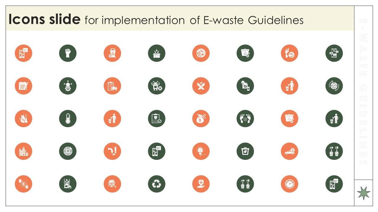 Icons Slide For Implementation Of E Waste Guidelines
