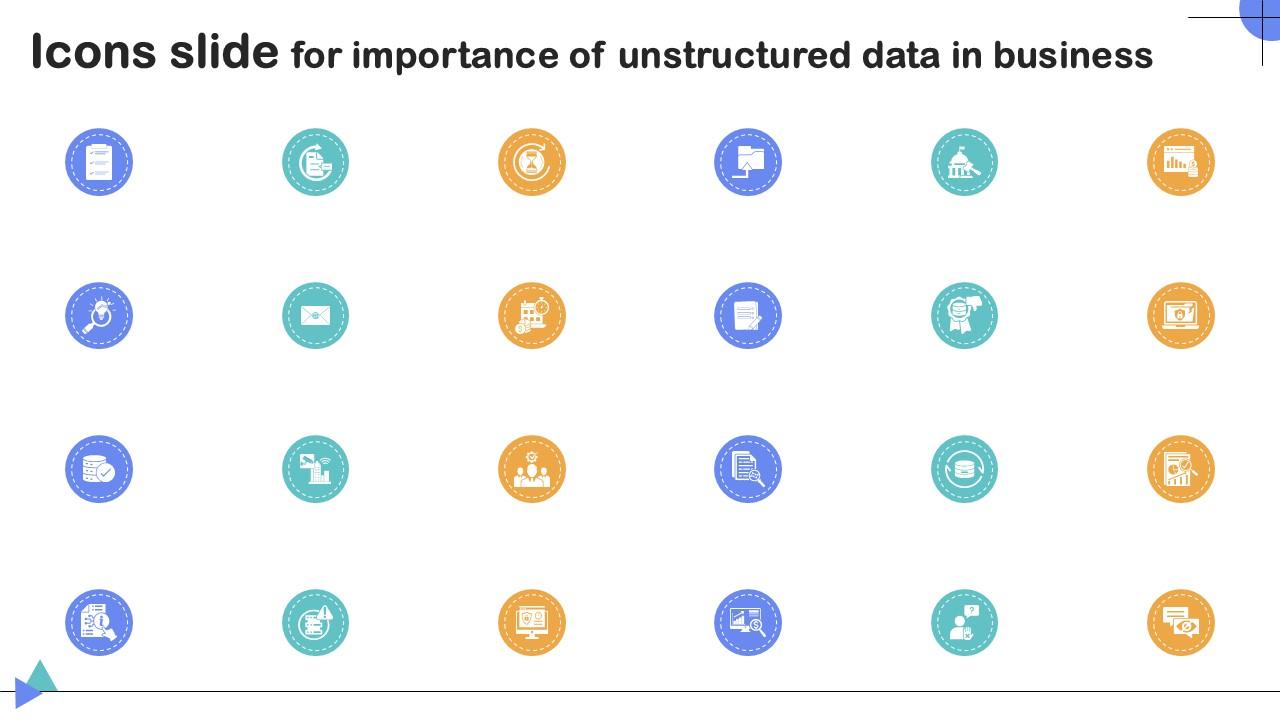 Icons Slide For Importance Of Unstructured Data In Business Ppt Example