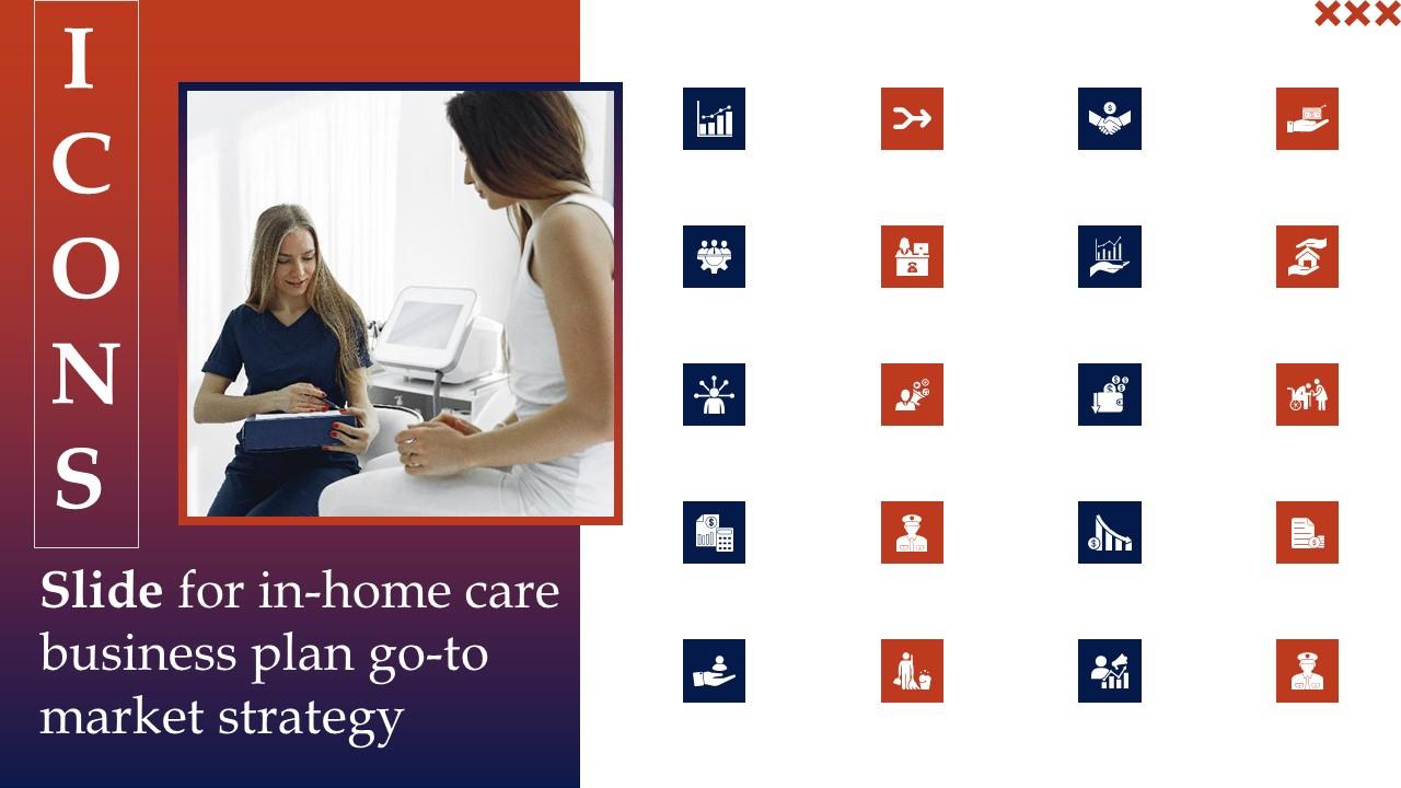 Icons Slide For In Home Care Business Plan Go To Market Strategy Ideas Pdf