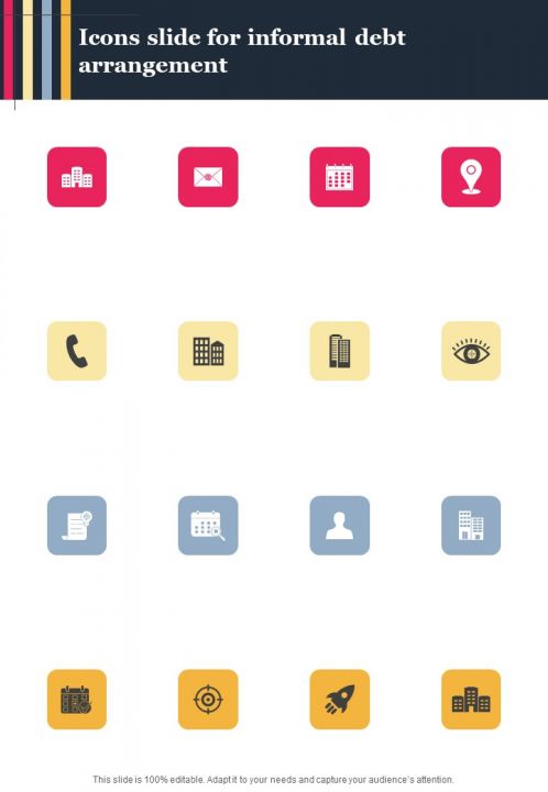 Icons Slide For Informal Debt Arrangement One Pager Sample Example Document