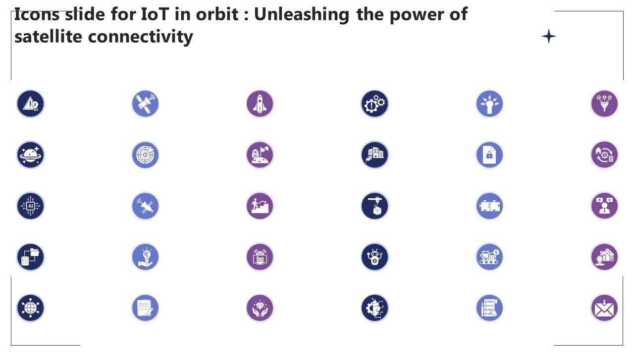 Icons Slide For IoT In Orbit Unleashing The Power Of Satellite Connectivity IoT SS V
