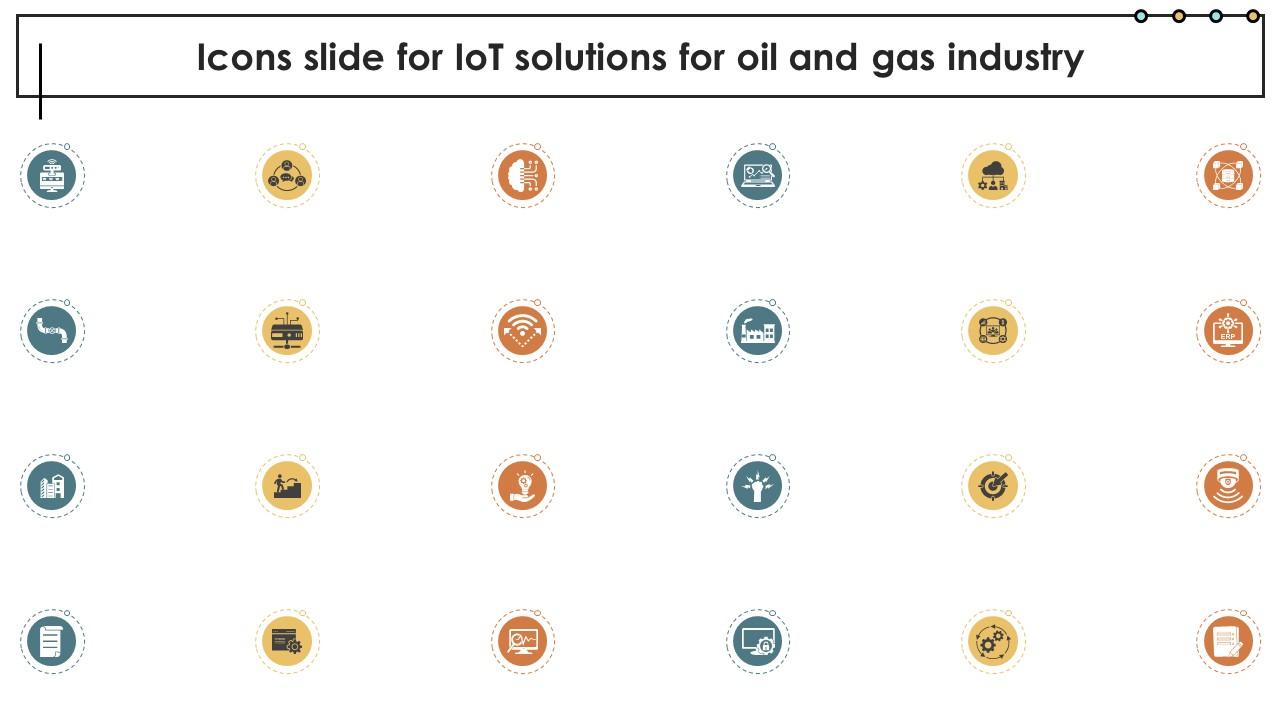 Icons Slide For IoT Solutions For Oil And Gas Industry IoT SS V