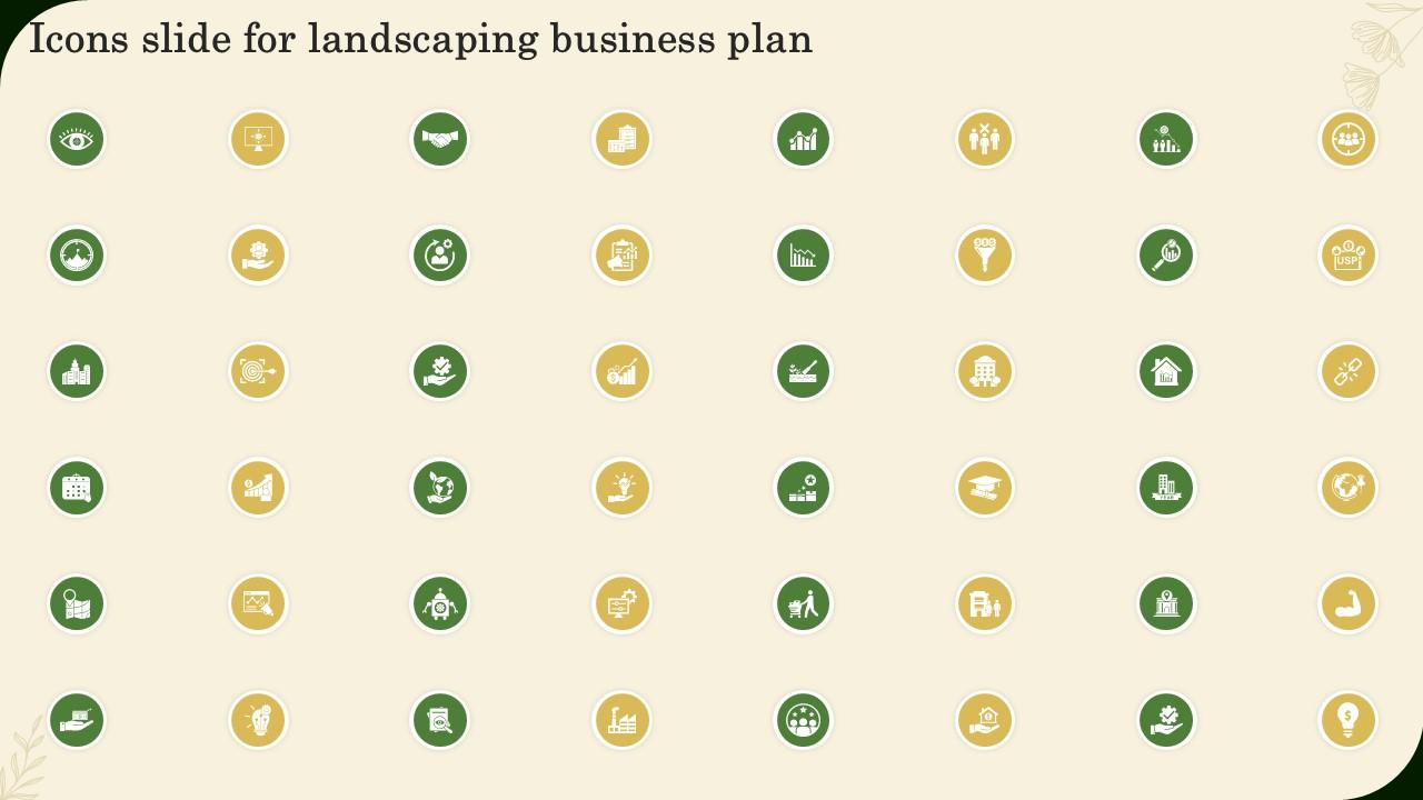 Icons Slide For Landscaping Business Plan Ppt Template BP SS V