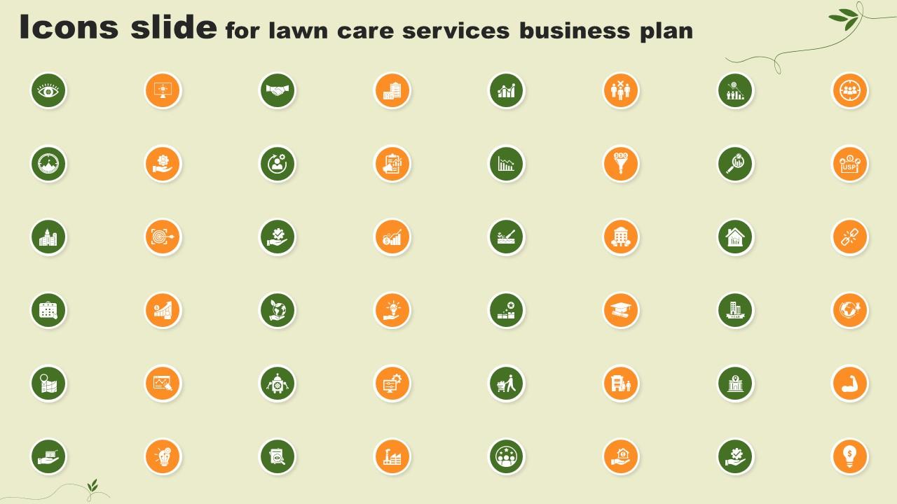 Icons Slide For Lawn Care Services Business Plan BP SS V