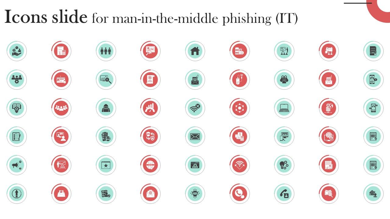 Icons Slide For Man In The Middle Phishing IT Ppt Infographics
