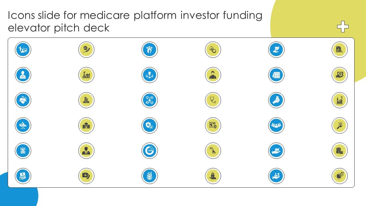 Icons Slide For Medicare Platform Investor Funding Elevator Pitch Deck