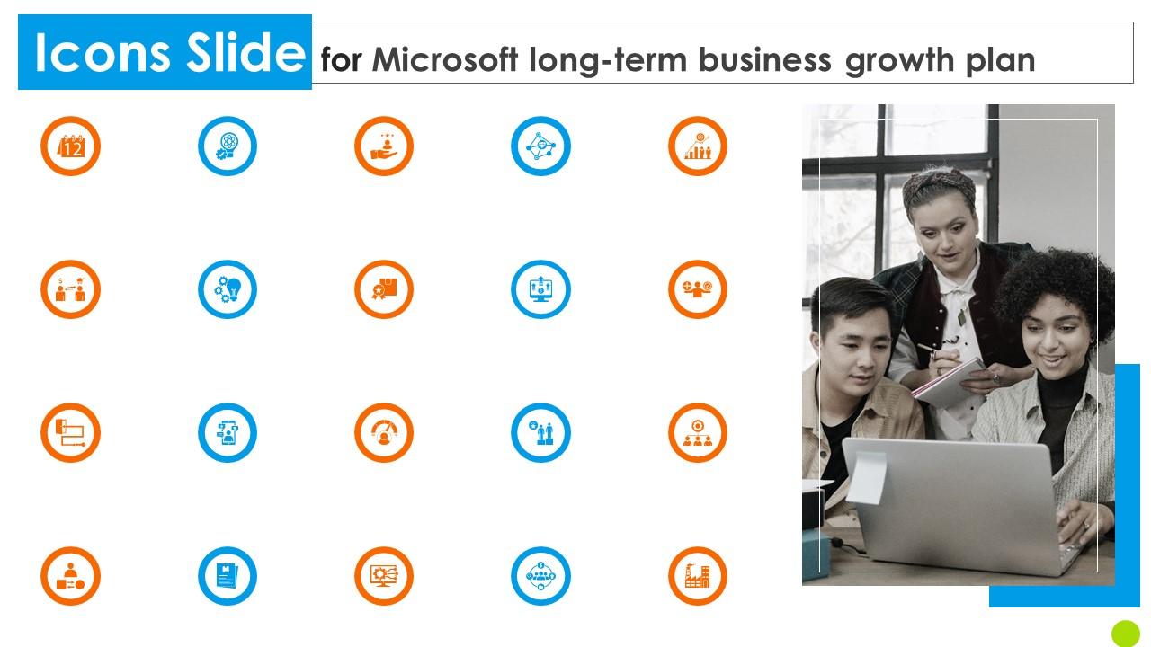 Icons Slide For Microsoft Long Term Business Growth Plan Information PDF