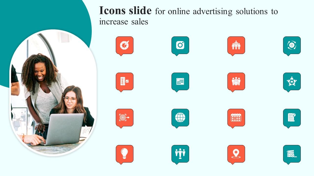 Icons Slide For Online Advertising Solutions To Increase Sales Microsoft Pdf