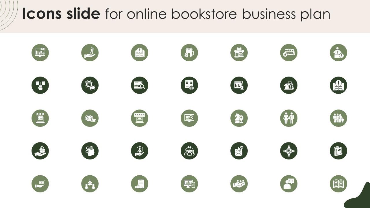 Icons Slide For Online Bookstore Business Plan BP SS V