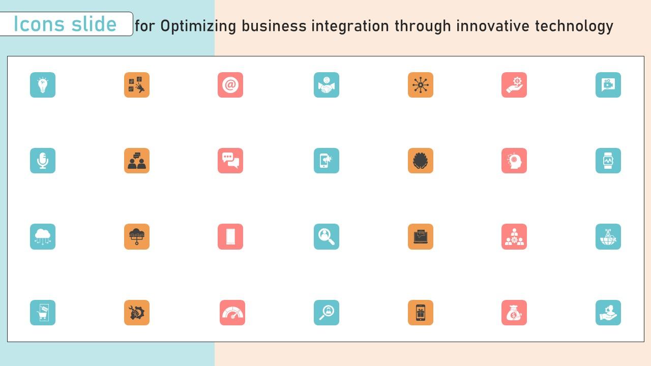 Icons Slide For Optimizing Business Integration Through Innovative Rules Pdf