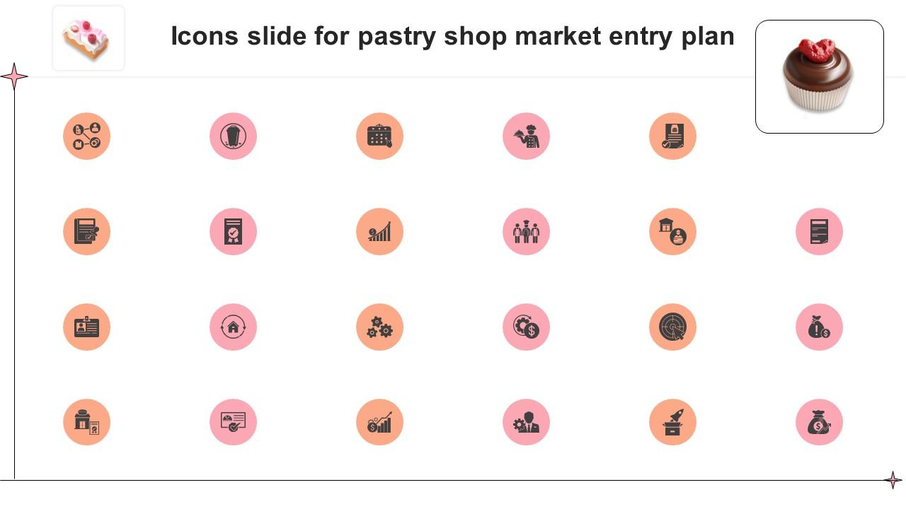 Icons Slide For Pastry Shop Market Entry Plan GTM SS V
