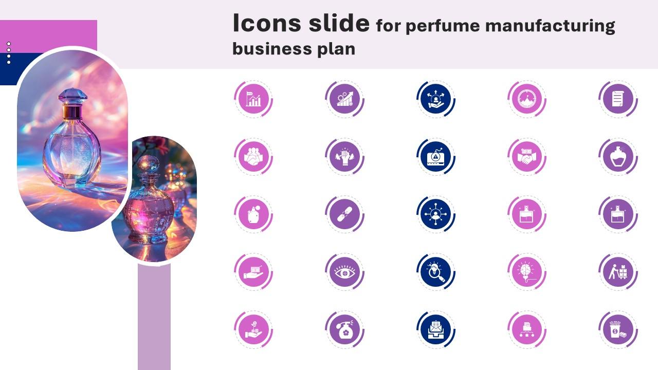 Icons Slide For Perfume Manufacturing Business Plan BP SS V
