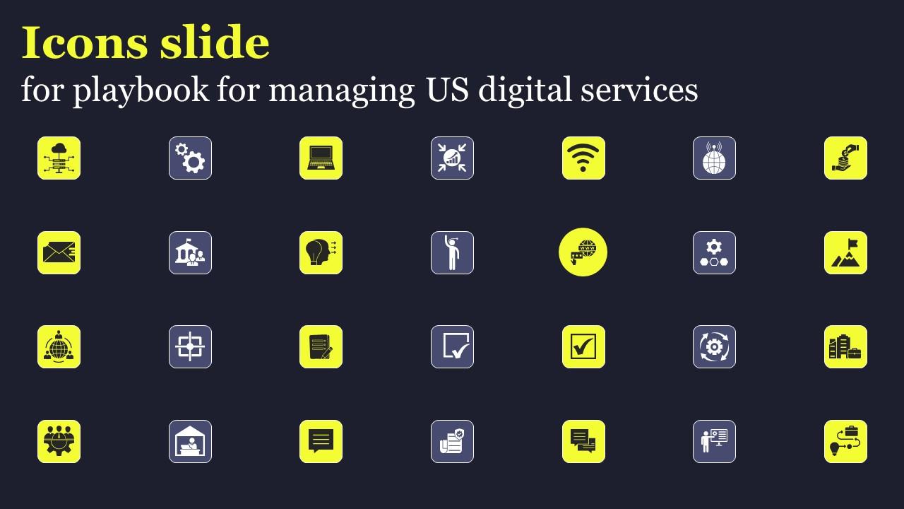 Icons Slide For Playbook For Managing Us Digital Services Graphics Pdf