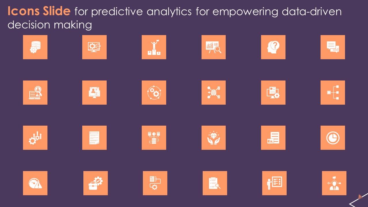 Icons Slide For Predictive Analytics For Empowering Data Driven Decision Making Designs Pdf