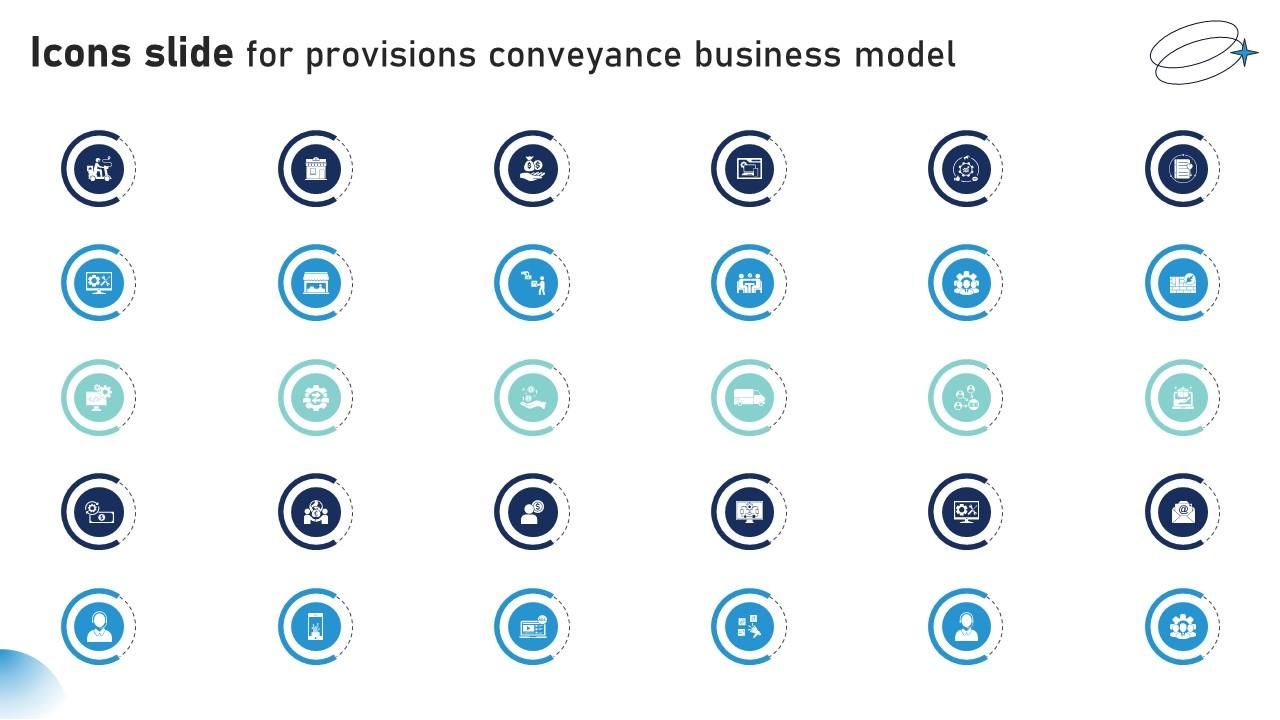 Icons Slide For Provisions Conveyance Business Model BMC SS V