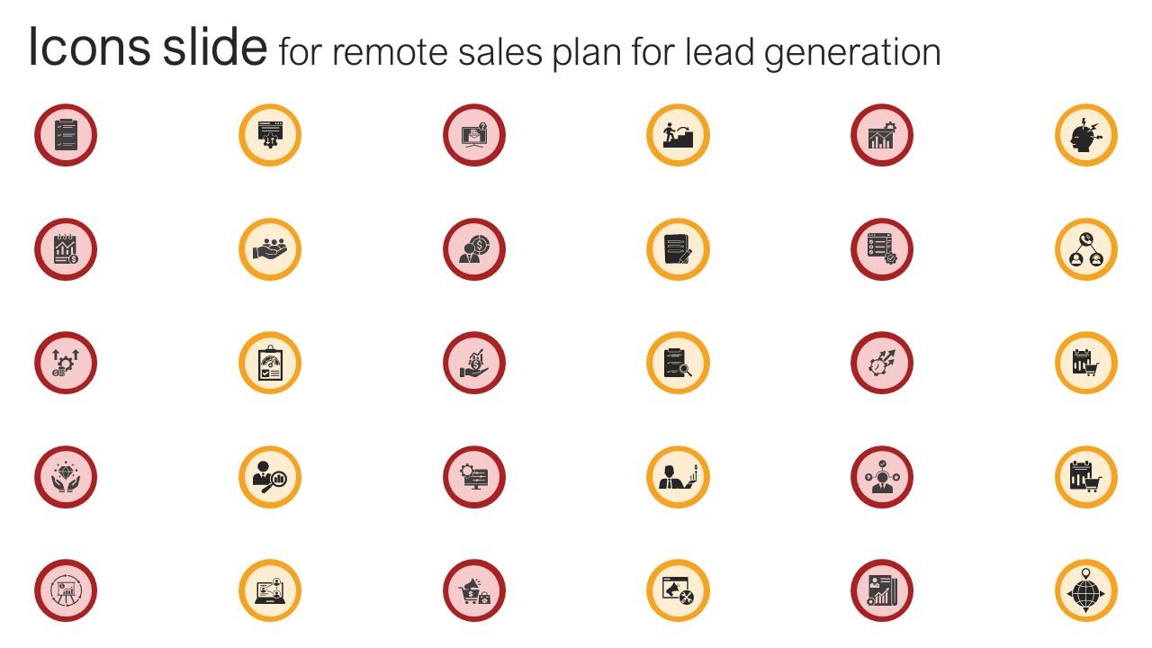 Icons Slide For Remote Sales Plan For Lead Generation Strategy SS V