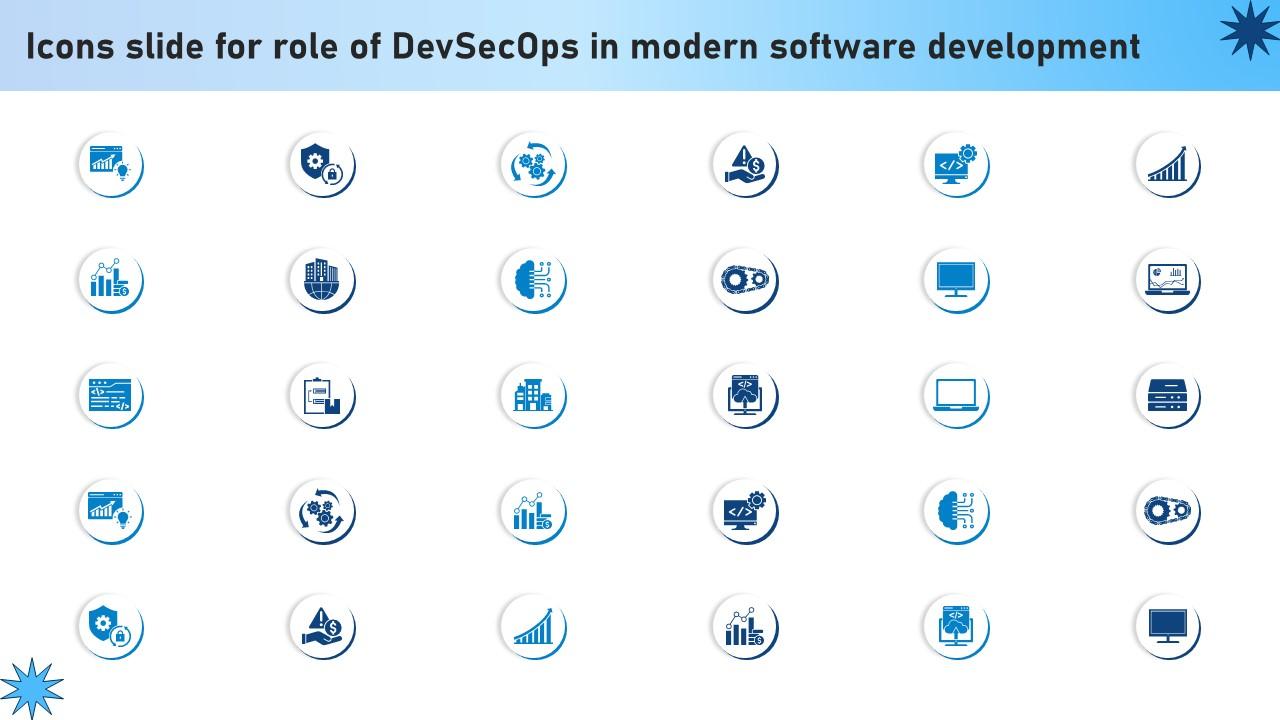 Icons Slide For Role Of Devsecops In Modern Software Development Ppt Template