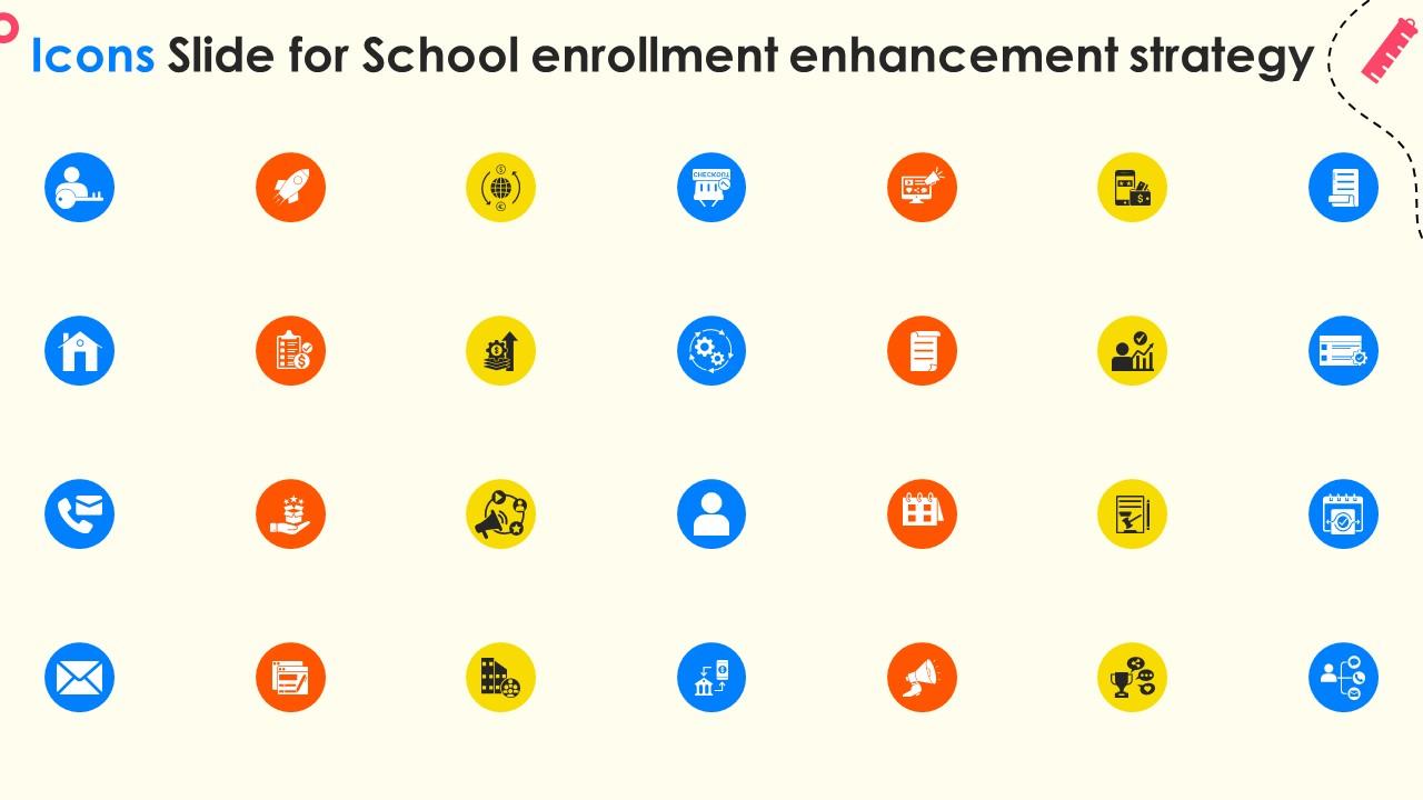 Icons Slide For School Enrollment Enhancement Strategy SS V