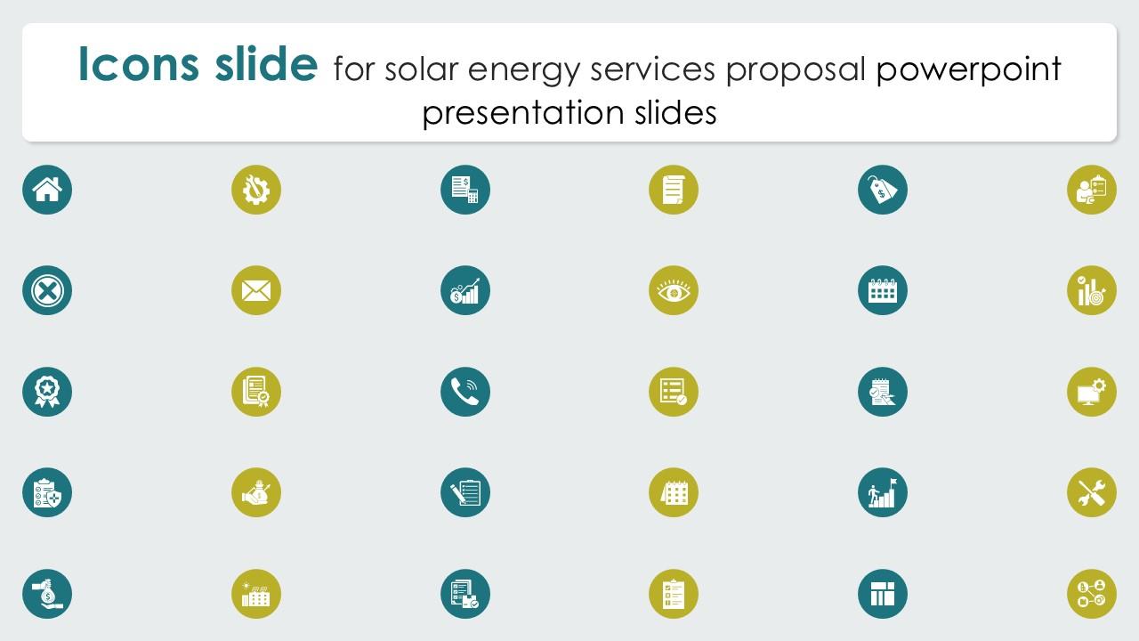 Icons Slide For Solar Energy Services Proposal PowerPoint Presentation Slides PPT Slides SS