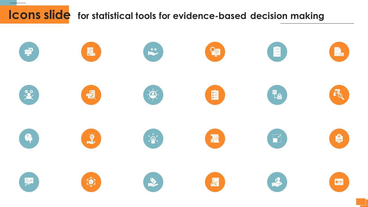 Icons Slide For Statistical Tools For Evidence Based Decision Making