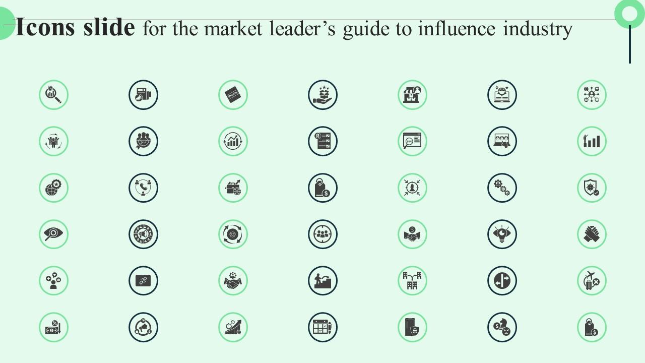 Icons Slide For The Market Leaders Guide To Influence Industry Infographics Pdf