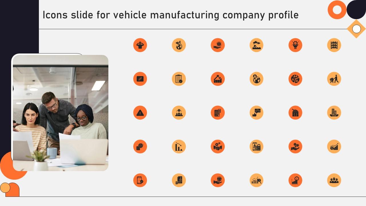 Icons Slide For Vehicle Manufacturing Company Profile CP SS V
