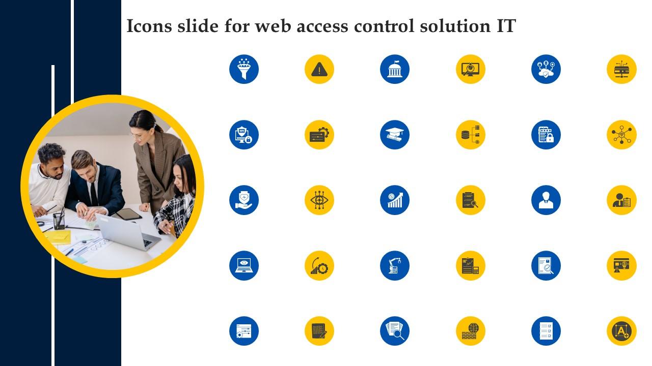 Icons Slide For Web Access Control Solution IT Ppt File Backgrounds
