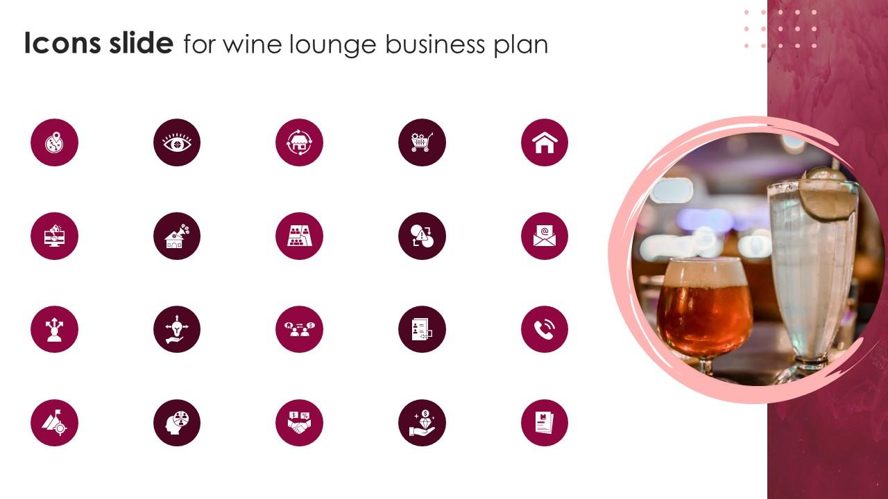Icons Slide For Wine Lounge Business Plan BP SS V