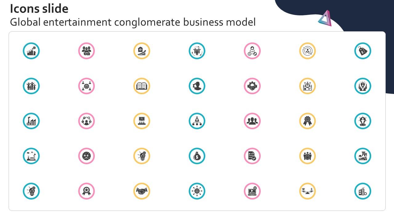 Icons Slide Global Entertainment Conglomerate Business Model BMC SS V