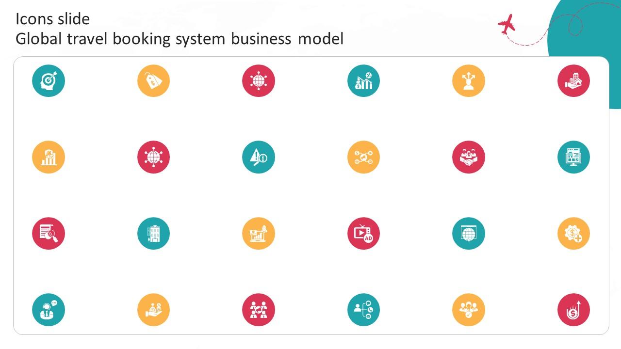 Icons Slide Global Travel Booking System Business Model BMC SS V