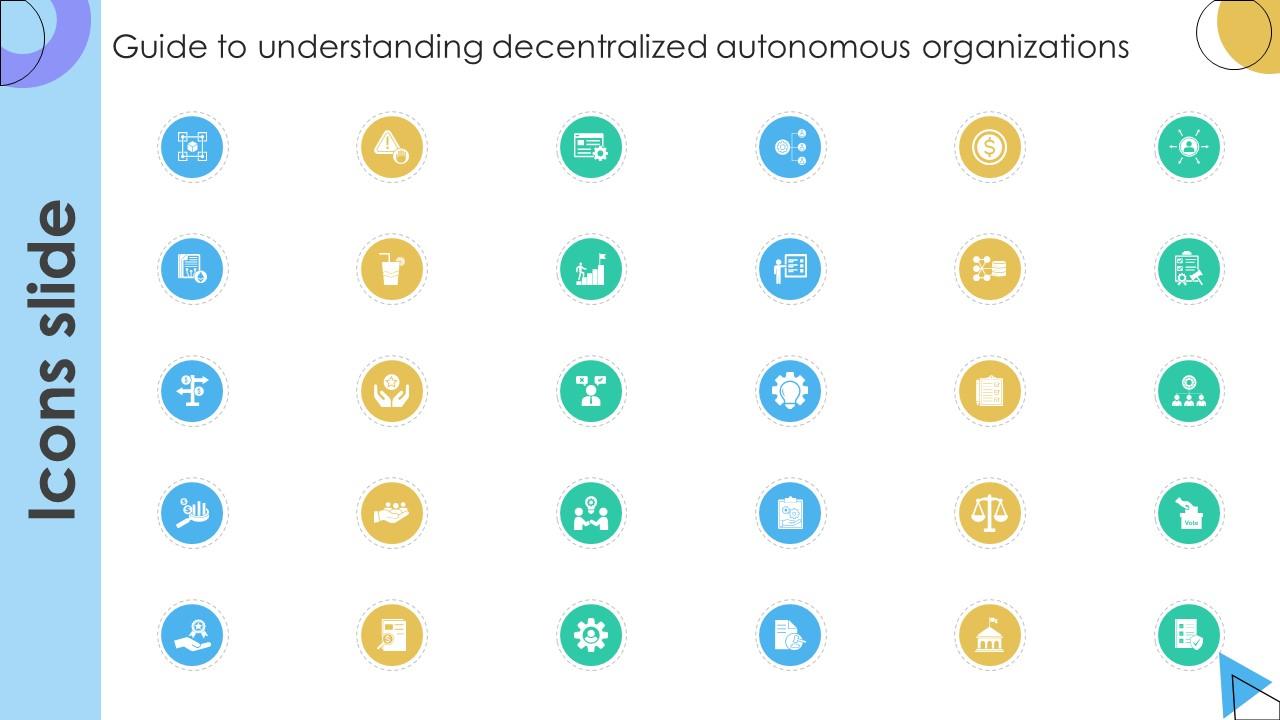 Icons Slide Guide To Understanding Decentralized Autonomous Organizations BCT SS V
