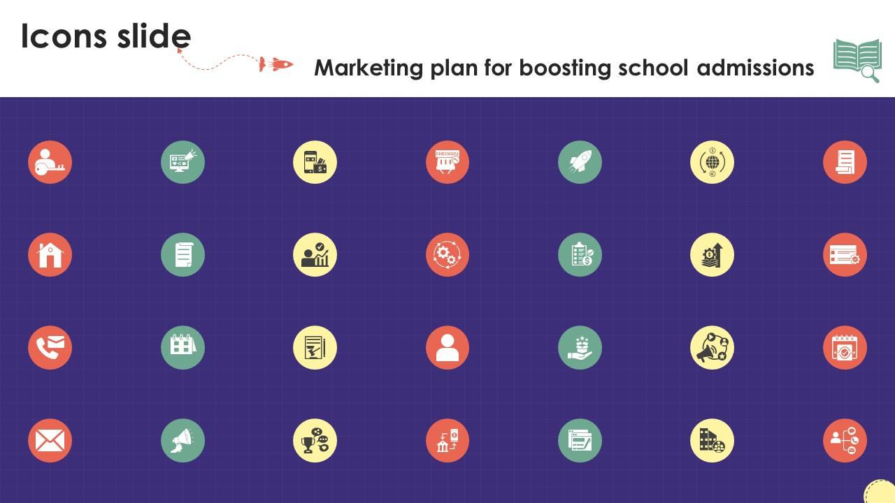 Icons Slide Marketing Plan For Boosting School Admissions Strategy SS V
