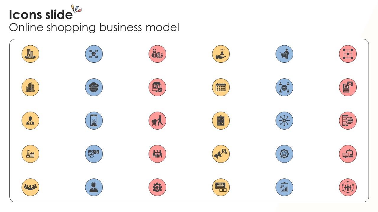 Icons Slide Online Shopping Business Model BMC SS V