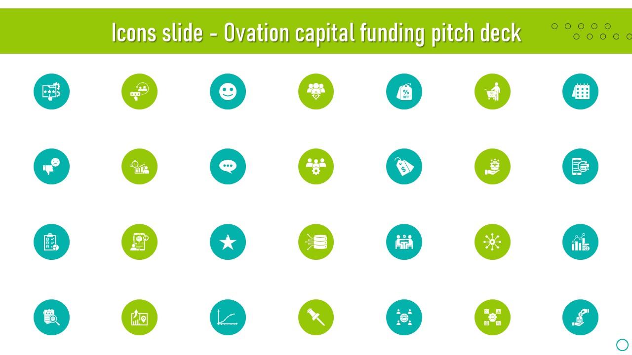 Icons Slide Ovation Capital Funding Pitch Deck Mockup Pdf