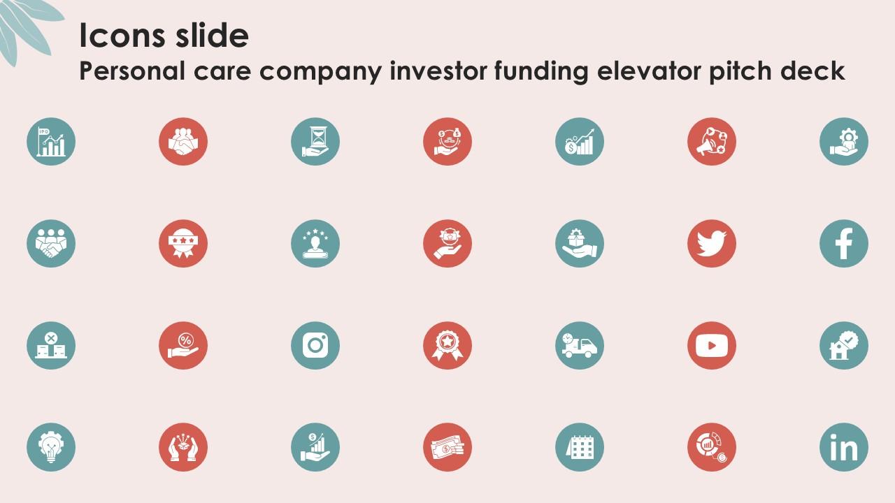 Icons Slide Personal Care Company Investor Ppt Example
