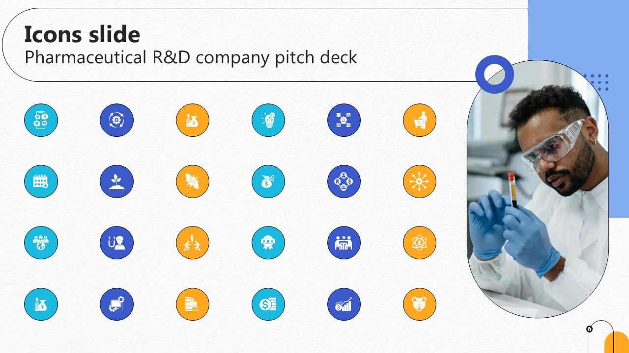 Icons Slide Pharmaceutical R And D Company Pitch Deck