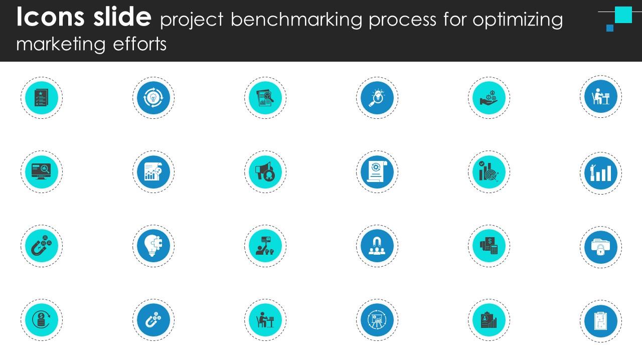 Icons Slide Project Benchmarking Process For Optimizing Marketing Efforts CRP DK SS V