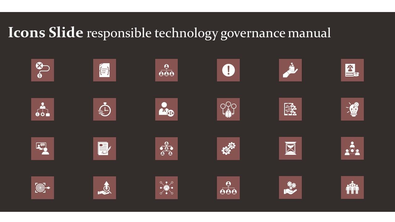 Icons Slide Responsible Technology Governance Manual Infographics Pdf