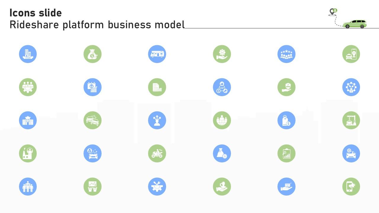 Icons Slide Rideshare Platform Business Model BMC SS V