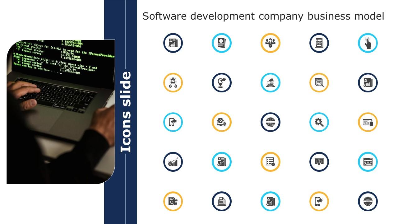 Icons Slide Software Development Company Business Model BMC SS V