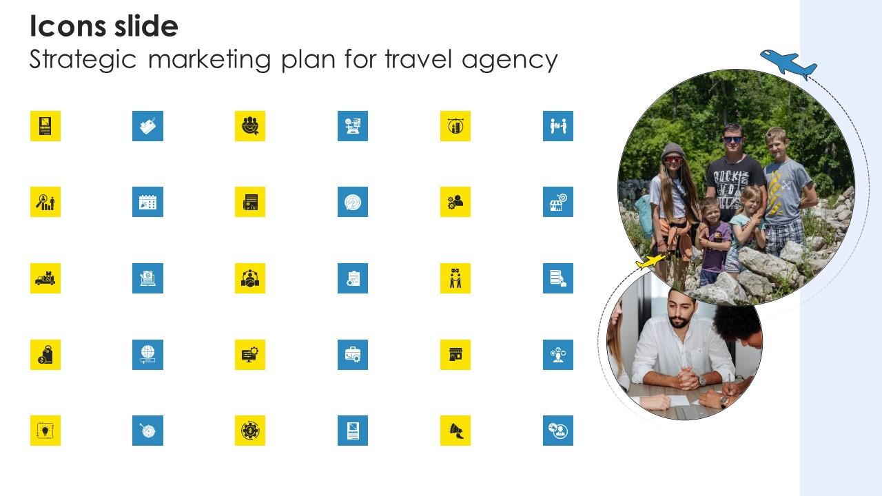 Icons Slide Strategic Marketing Plan For Travel Agency Clipart Pdf