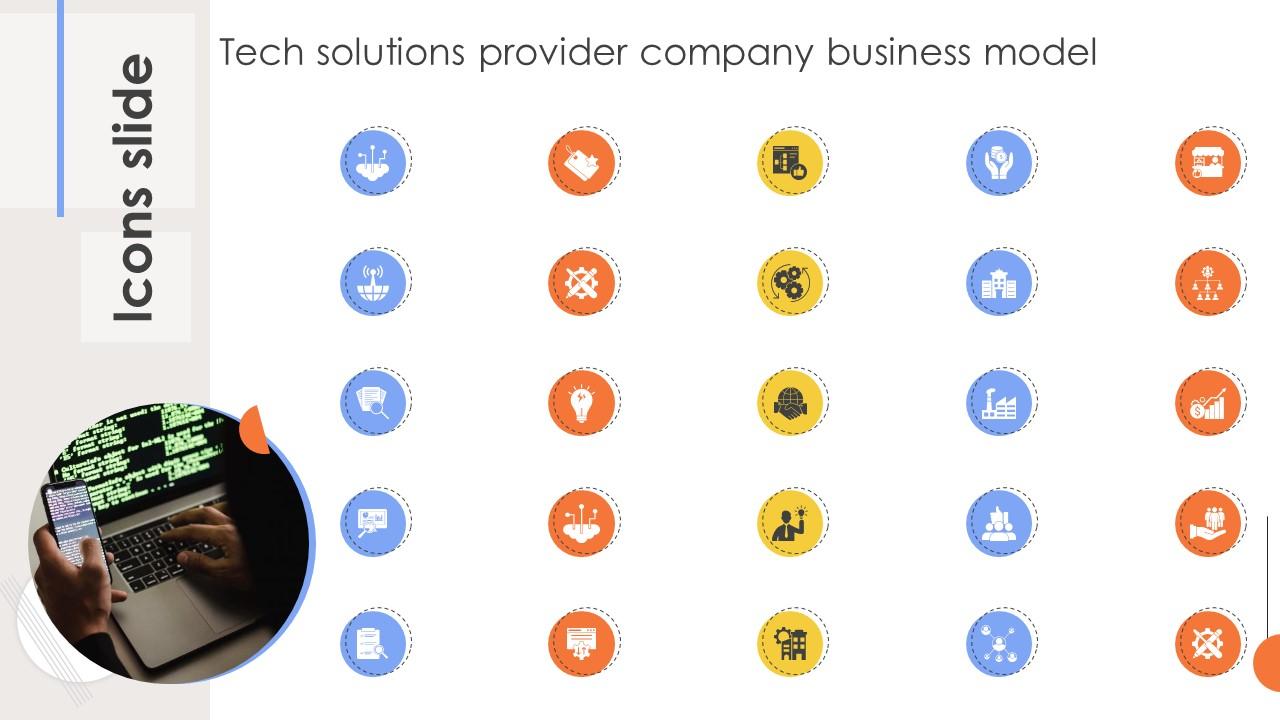 Icons Slide Tech Solutions Provider Company Business Model BMC SS V